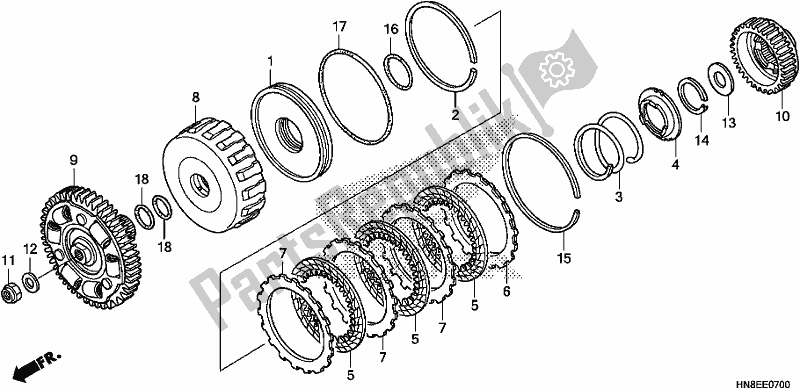 Tutte le parti per il Frizione (bassa) del Honda TRX 680 FA 2017