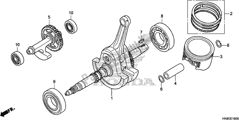 All parts for the Crankshaft/piston of the Honda TRX 680 FA 2017