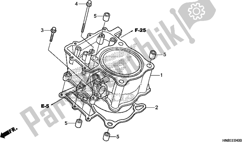 All parts for the Cylinder of the Honda TRX 680 FA 2017