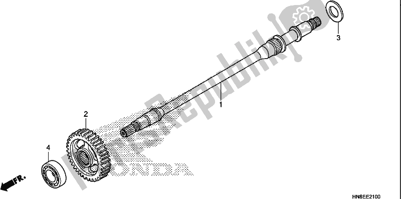 All parts for the Final Shaft of the Honda TRX 680 FA 2017