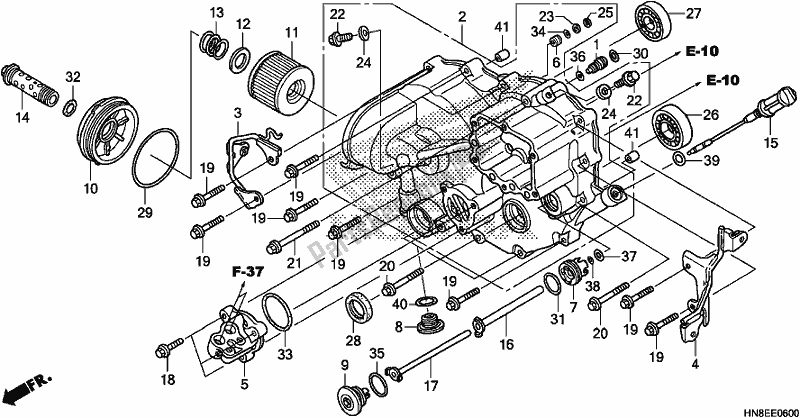 Tutte le parti per il Coperchio Del Carter Anteriore del Honda TRX 680 FA 2017