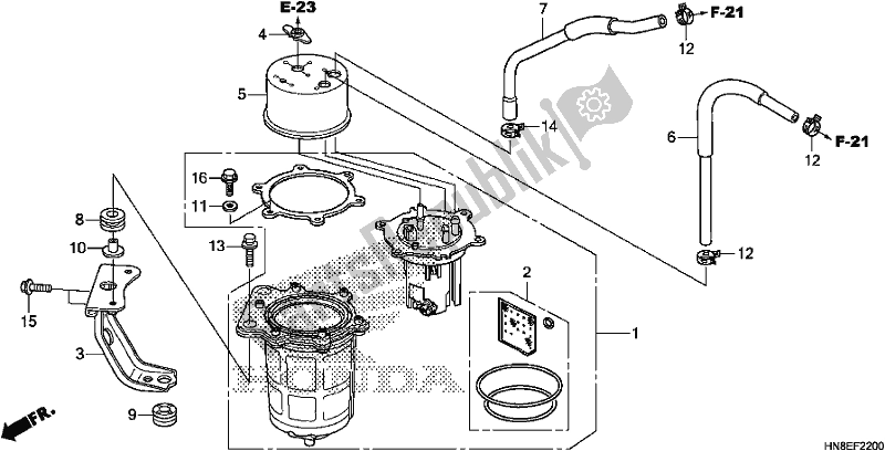 All parts for the Fuel Pump of the Honda TRX 680 FA 2017