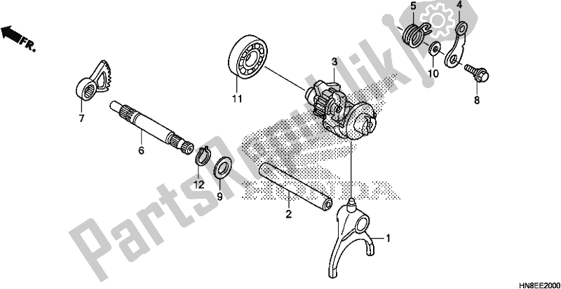 All parts for the Gearshift Fork of the Honda TRX 680 FA 2017