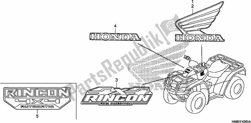 Tutte le parti per il Marchio del Honda TRX 680 FA 2017