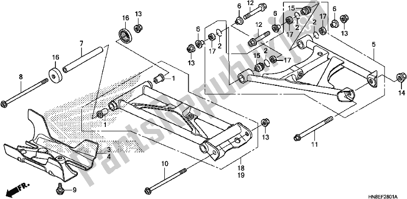 Todas las partes para Brazo Trasero de Honda TRX 680 FA 2017