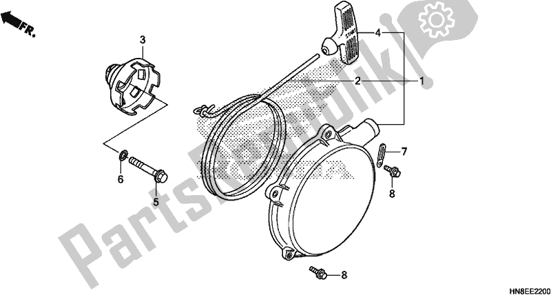 All parts for the Recoil Starter of the Honda TRX 680 FA 2017