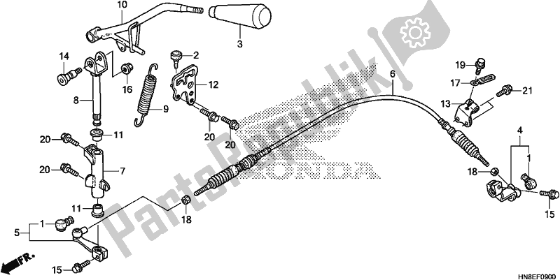 Todas las partes para Seleccione Palanca de Honda TRX 680 FA 2017