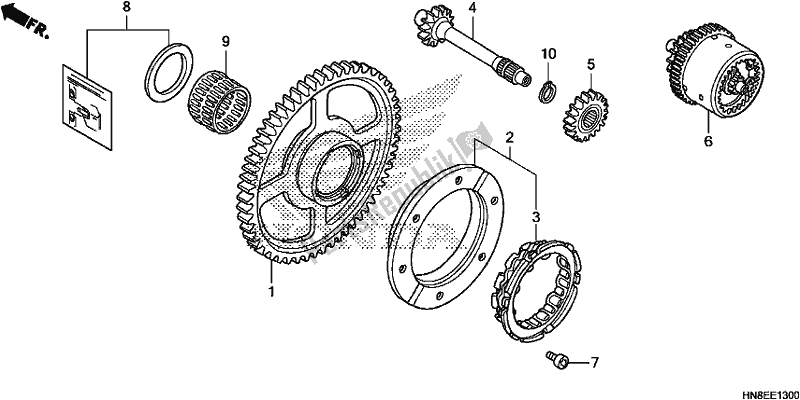 All parts for the Starting Gear of the Honda TRX 680 FA 2017