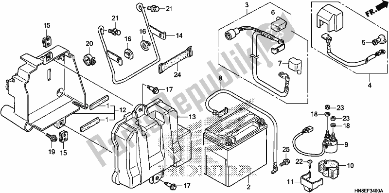 Toutes les pièces pour le Batterie du Honda TRX 680 FA 2018