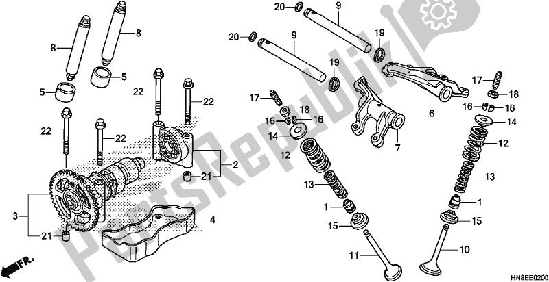 All parts for the Camshaft/valve of the Honda TRX 680 FA 2018