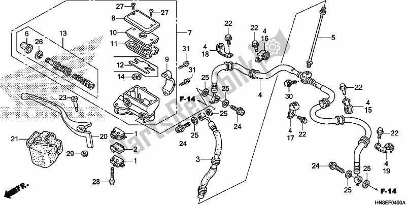 Wszystkie części do Fr. G?ówny Cylinder Hamulca Honda TRX 680 FA 2018