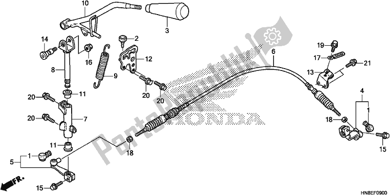 Alle onderdelen voor de Selecteer Hendel van de Honda TRX 680 FA 2018