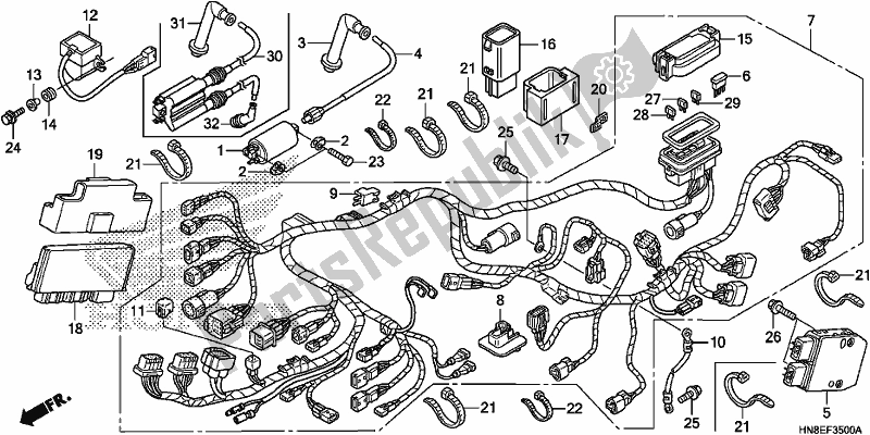 Toutes les pièces pour le Faisceau De Câbles du Honda TRX 680 FA 2018