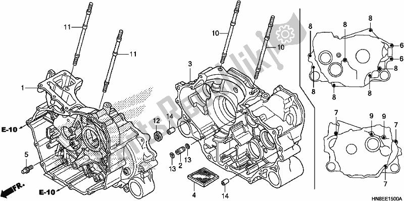 Tutte le parti per il Carter del Honda TRX 680 FA 2019