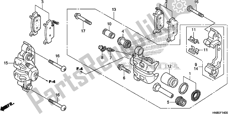 Todas las partes para Pinza De Freno Delantero de Honda TRX 680 FA 2019