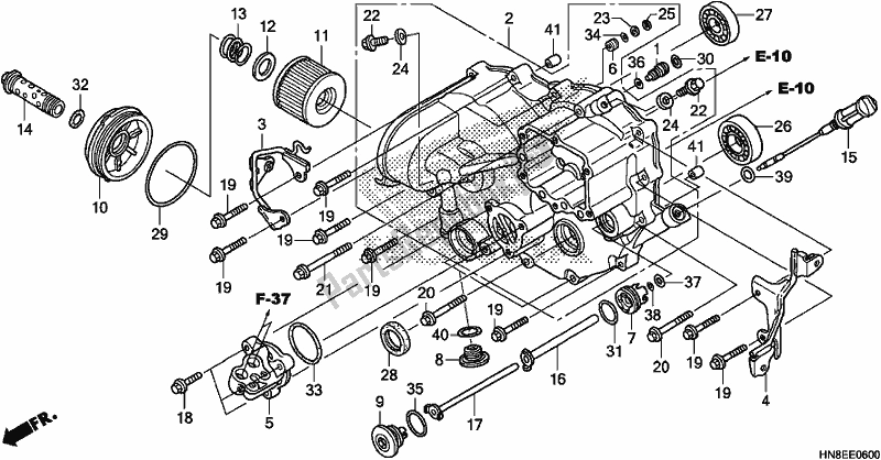 Toutes les pièces pour le Couvercle De Carter Avant du Honda TRX 680 FA 2019