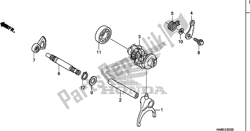 Tutte le parti per il Forcella Del Cambio del Honda TRX 680 FA 2019