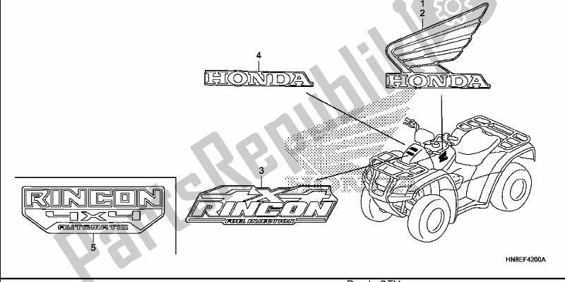 Tutte le parti per il Marchio del Honda TRX 680 FA 2019