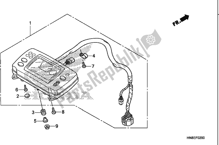 All parts for the Meter of the Honda TRX 680 FA 2019