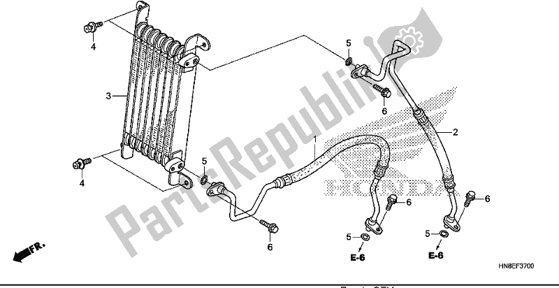 Tutte le parti per il Radiatore Dell'olio del Honda TRX 680 FA 2019