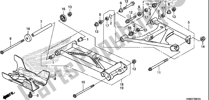 Todas las partes para Brazo Trasero de Honda TRX 680 FA 2019