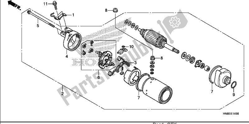 Todas las partes para Motor De Arranque (1) de Honda TRX 680 FA 2019