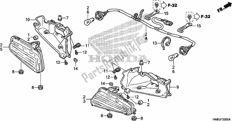 Todas las partes para Luz De La Cola de Honda TRX 680 FA 2019