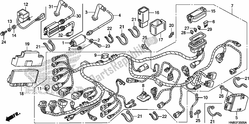 Todas las partes para Arnés De Cables de Honda TRX 680 FA 2019