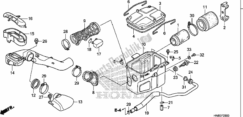 Alle onderdelen voor de Luchtfilter van de Honda TRX 680 FA 2020