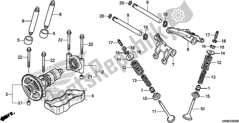 Tutte le parti per il Albero A Camme / Valvola del Honda TRX 680 FA 2020