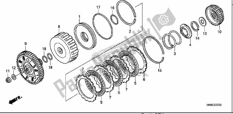 Tutte le parti per il Frizione (bassa) del Honda TRX 680 FA 2020