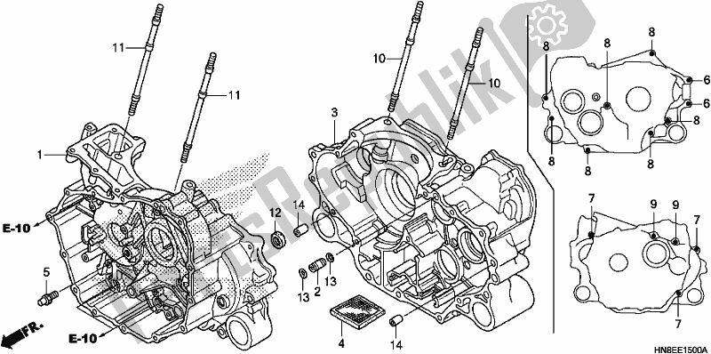 Todas las partes para Caja Del Cigüeñal de Honda TRX 680 FA 2020