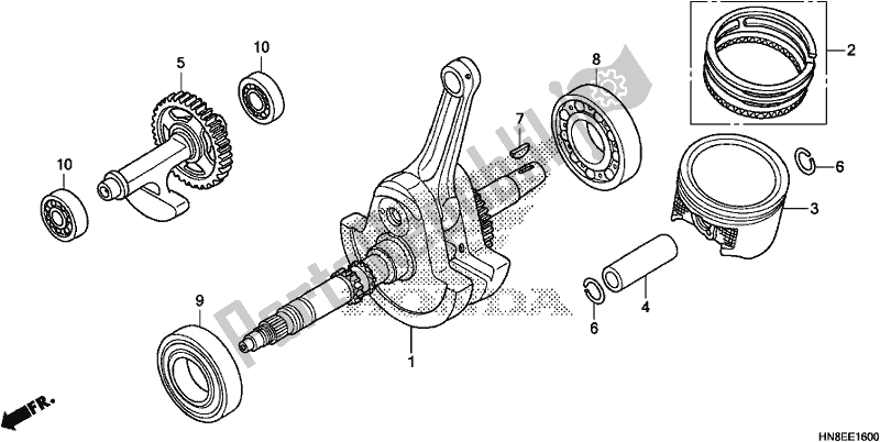 Tutte le parti per il Albero Motore / Pistone del Honda TRX 680 FA 2020