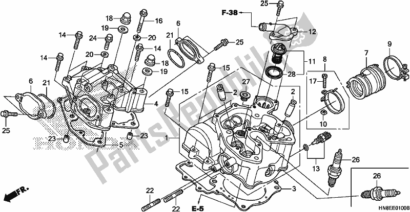 Todas as partes de Cabeça De Cilindro do Honda TRX 680 FA 2020