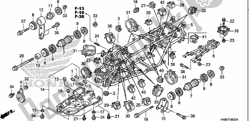 Todas las partes para Cuerpo Del Marco de Honda TRX 680 FA 2020