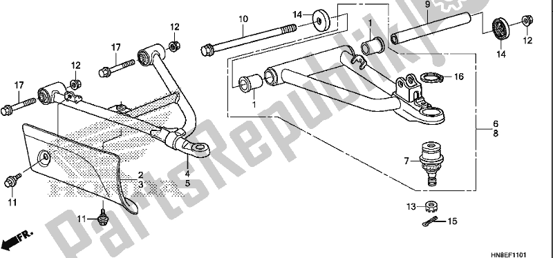 Toutes les pièces pour le Bras Avant du Honda TRX 680 FA 2020