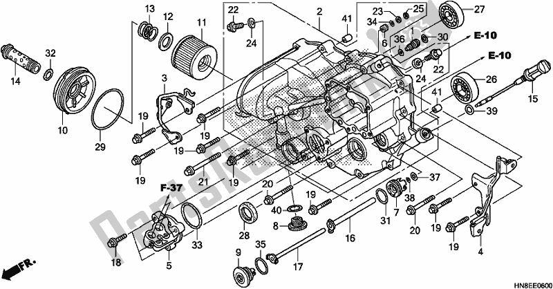 All parts for the Front Crankcase Cover of the Honda TRX 680 FA 2020