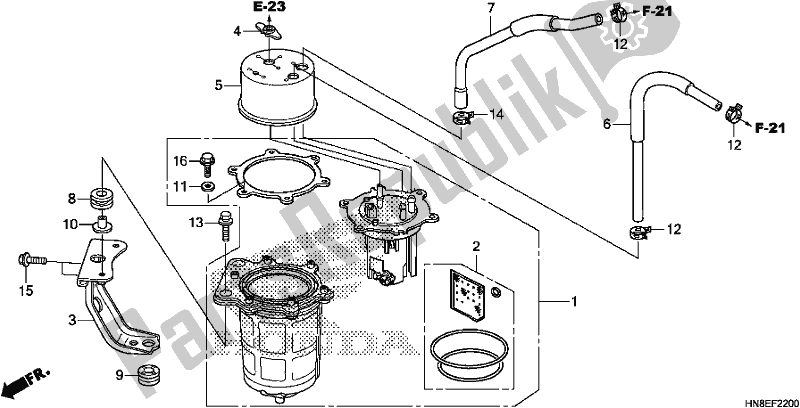 Todas las partes para Bomba De Combustible de Honda TRX 680 FA 2020