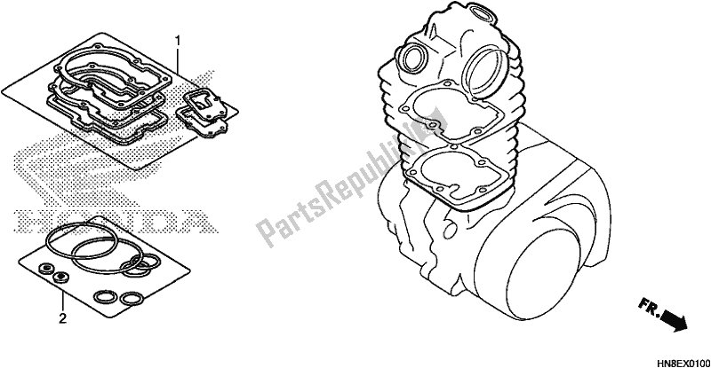 All parts for the Gasket Kit A of the Honda TRX 680 FA 2020