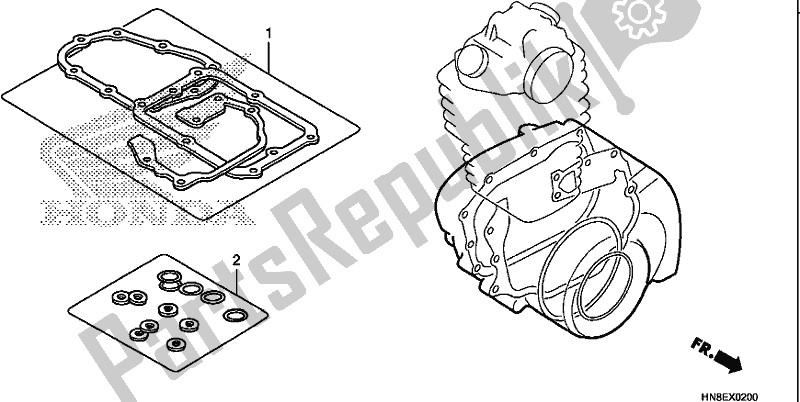 Alle onderdelen voor de Pakkingset B van de Honda TRX 680 FA 2020