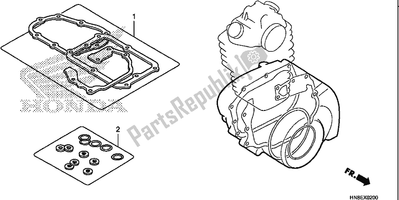 Tutte le parti per il Kit Guarnizioni B del Honda TRX 680 FA 2020