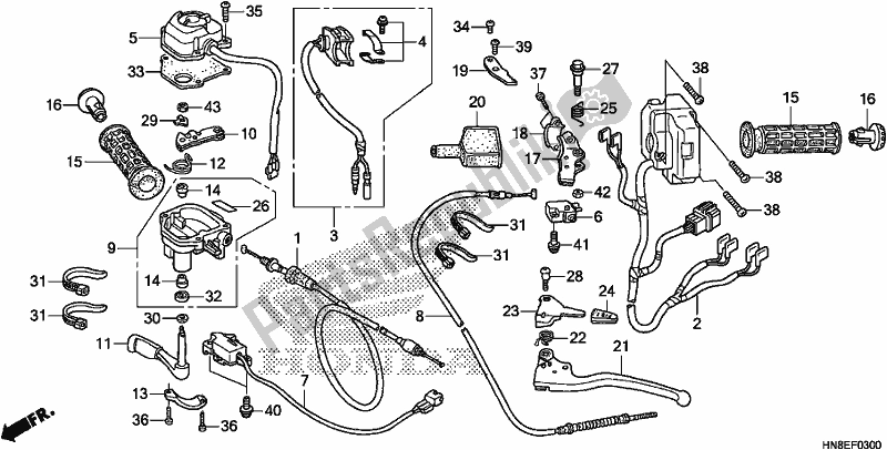 Todas las partes para Handle Lever/switch/cable de Honda TRX 680 FA 2020