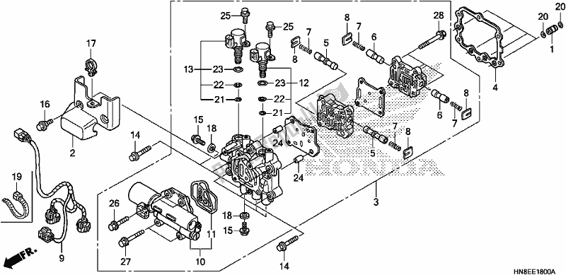 Todas las partes para Cuerpo De La Válvula Principal de Honda TRX 680 FA 2020