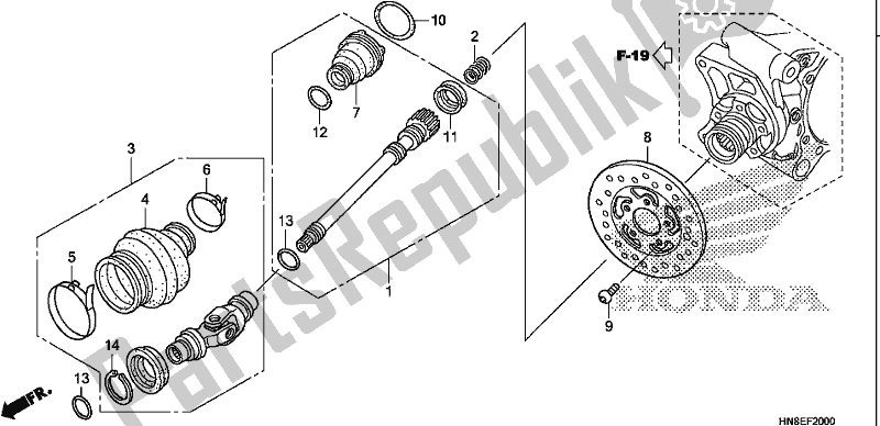 Tutte le parti per il Albero Dell'elica del Honda TRX 680 FA 2020