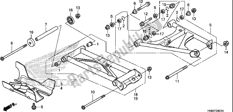 Tutte le parti per il Braccio Posteriore del Honda TRX 680 FA 2020