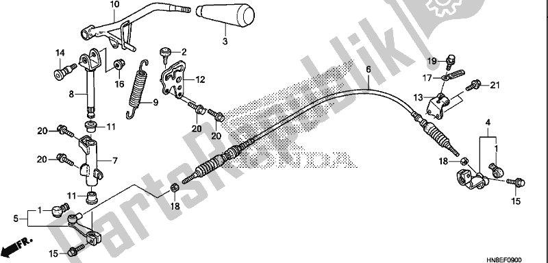 Todas as partes de Selecione A Alavanca do Honda TRX 680 FA 2020