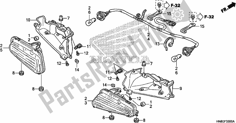 Todas las partes para Luz De La Cola de Honda TRX 680 FA 2020