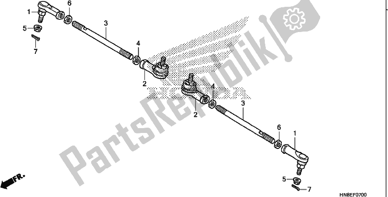 All parts for the Tie Rod of the Honda TRX 680 FA 2020