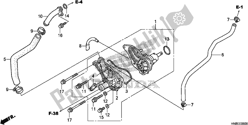 Todas las partes para Bomba De Agua de Honda TRX 680 FA 2020