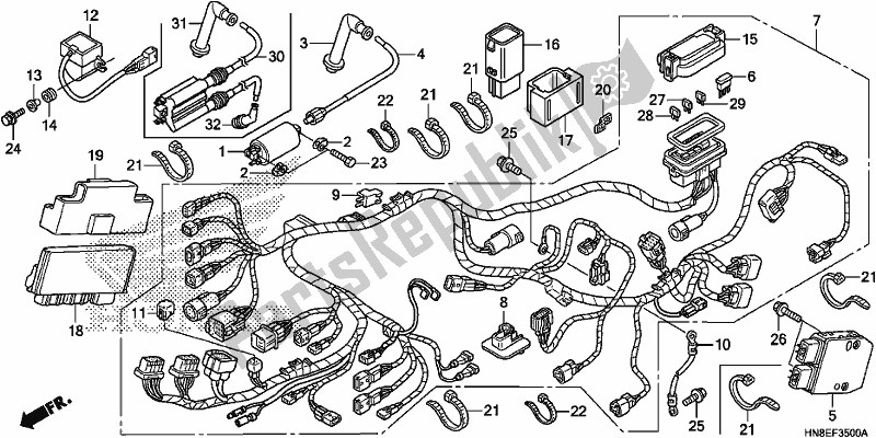 Todas las partes para Arnés De Cables de Honda TRX 680 FA 2020